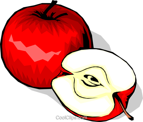 Sliced Apples Royalty Free Vector Clip Art Illustration - Sliced Apples Royalty Free Vector Clip Art Illustration (480x410)