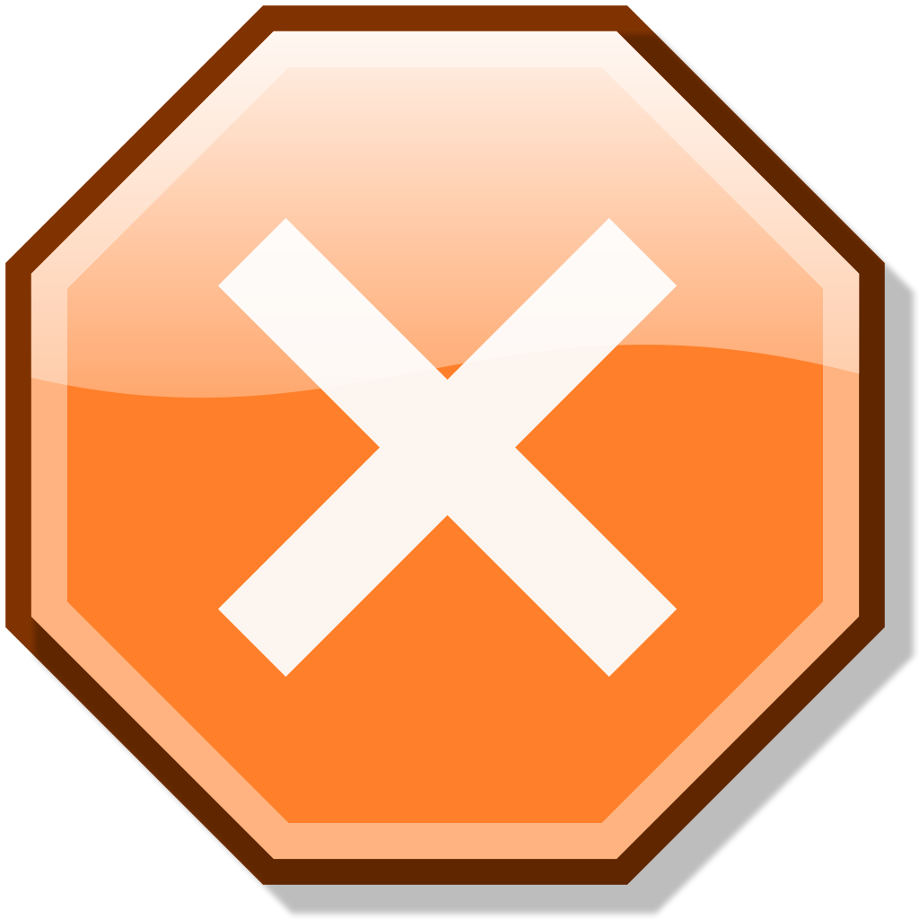 Stop X Nuvola Orange - Scalable Vector Graphics (1024x1024)