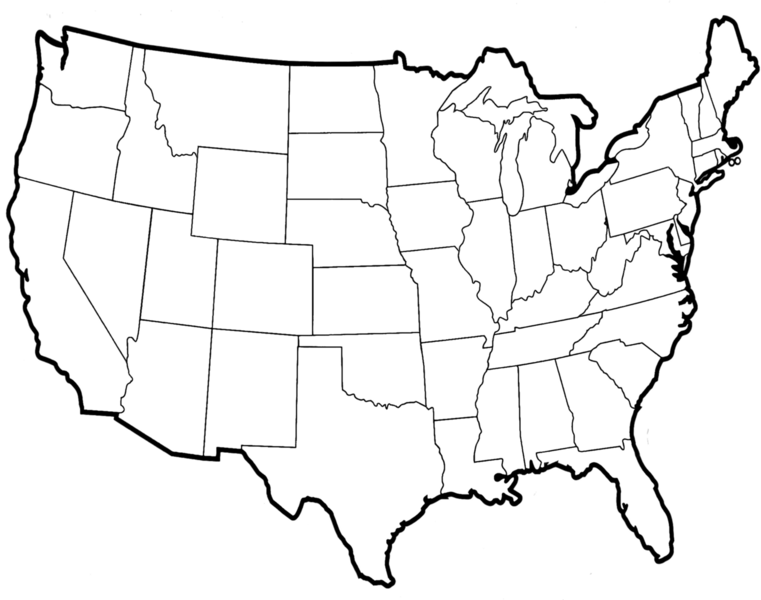 Psd Official Psds - Continental United States Map (761x600)