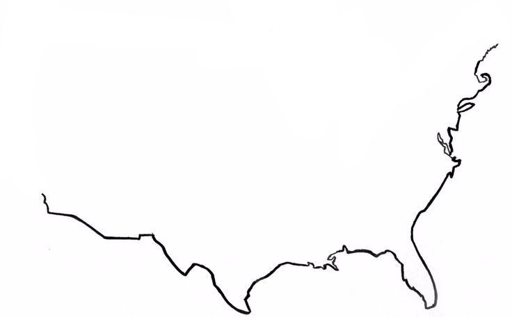 United States Map Outline - Us Map Outline Clipart (736x456)