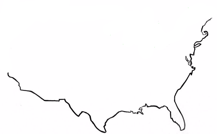 United States Map Outline - Us Map Outline Clipart (736x456)