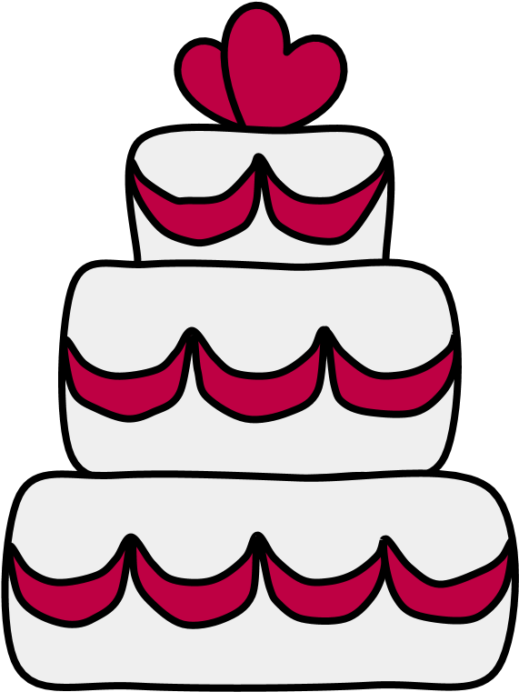 Wedding Cake, Tiers, Pink Icing, Heart - Wedding Cake, Tiers, Pink Icing, Heart (816x1056)