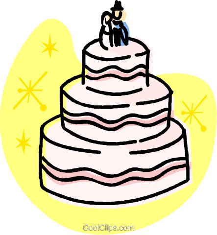 Wedding Cakes Royalty Free Vector Clip Art Illustration - Bánh (443x480)
