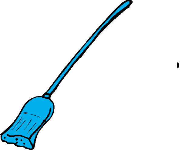 Broom Clip Art At Clker - Blue Broom Clipart (600x496)