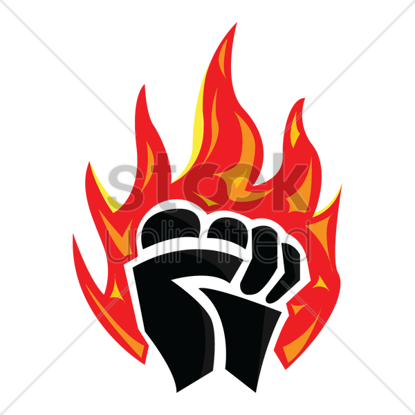 Fist On Fire Clipart Clip Art - Fist On Fire (600x600)