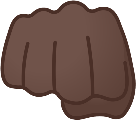 Google Android Pie - Dark Fist Emoji Png (512x512)