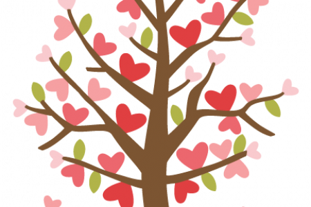 Valentine's Day Clipart Heart Tree - Valentines Tree Png (450x300)