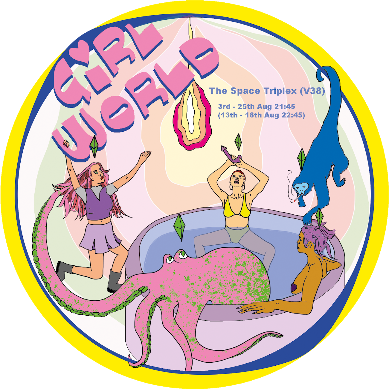 Molly Ann Pendlebury Designed Wicked Edfringe Stickers - Illustration (1600x1498)