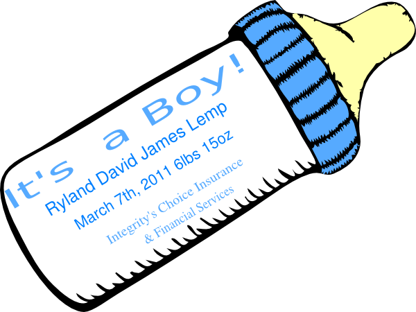 Baby Blue Bottle Clip Art - Baby Bottle Clipart Free (600x450)