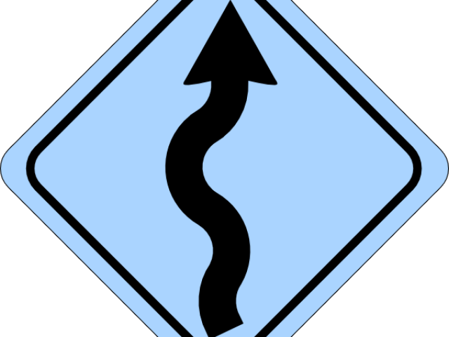 Path Clipart Ahead - Curvy Road Sign (640x480)