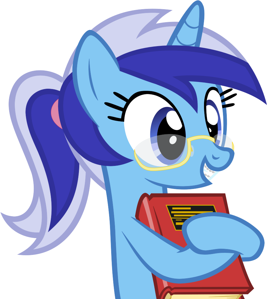Kody02, Book, Braces, Female, Glasses, Mare, Minuette, - Cartoon (972x1028)