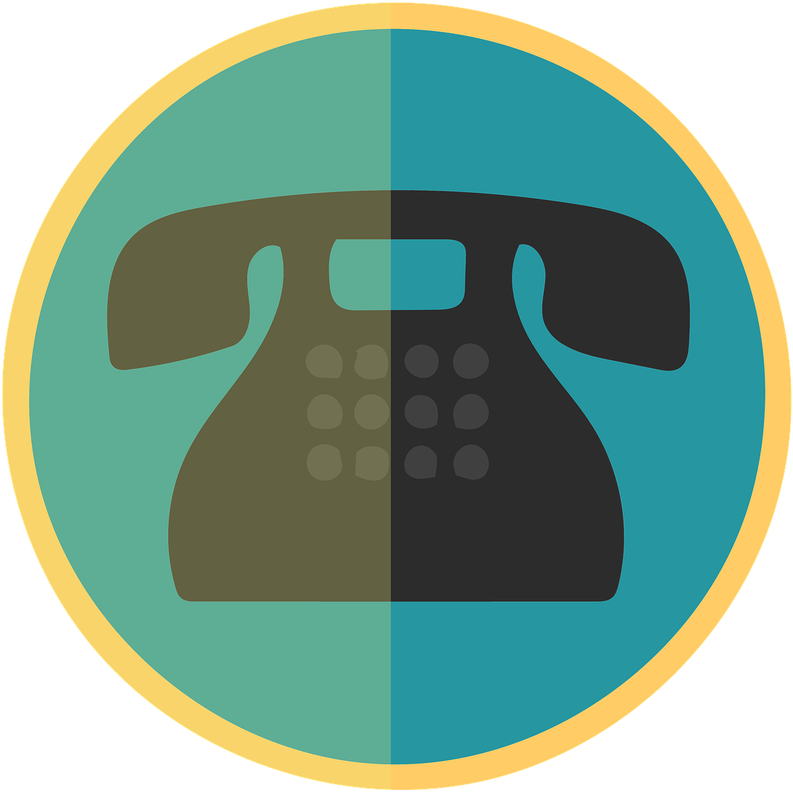 Telephone Clipart Icon - Graphic Design (1280x1280)