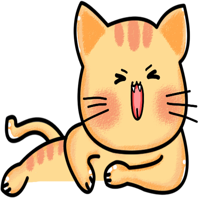 Vector Black And White Download Cat Vecteur The Transprent - Gato Animado Bostezando (640x640)