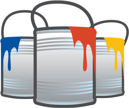 How Is Paint Recycled - Paint Cans Clipart Transparent (589x507)