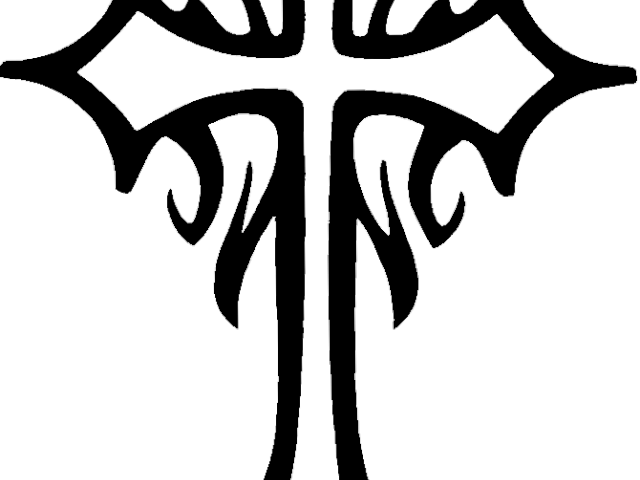 Cross Tattoos Clipart Forehead - Tribal Cross Tattoo (640x480)