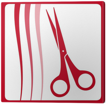 Cuadro En Lienzo Tijeras Y El Cabello, Icono El Cuidado - Kitchen Utensil (400x400)