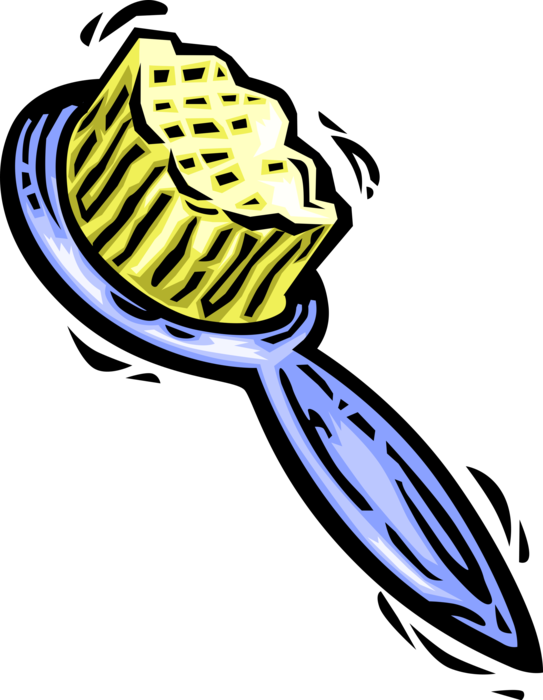 Vector Illustration Of Household Cleaning Tool Scrub - Hair Brush Clip Art (543x700)