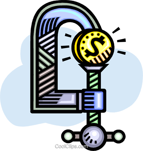 Squeezing Every Dollar Royalty Free Vector Clip Art - Squeezing Every Dollar Royalty Free Vector Clip Art (456x480)