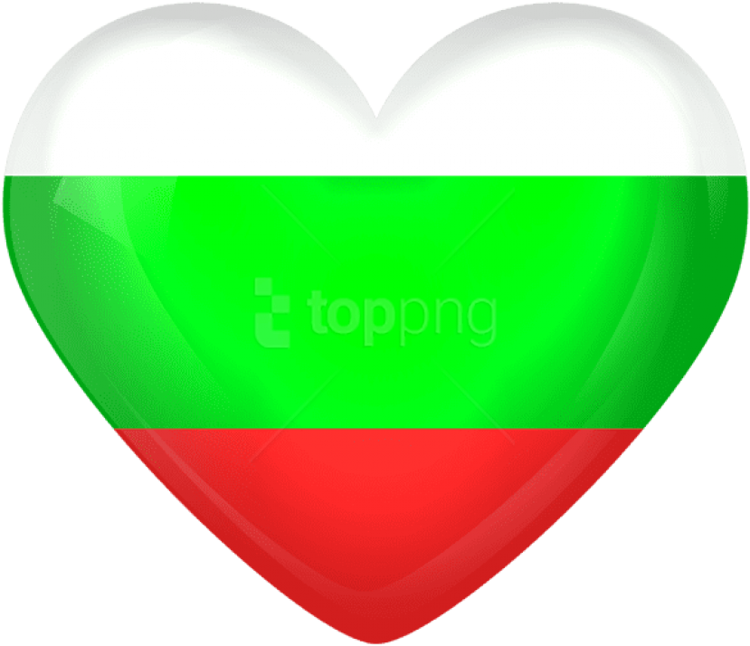 Free Png Download Bulgaria Large Heart Flag Clipart - Bulgaria Flag Heart (850x729)