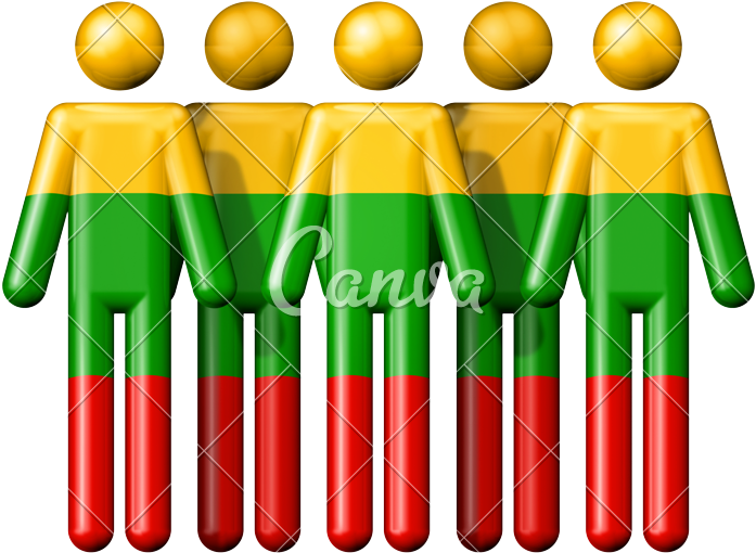 Flag Of Lithuania On Stick Figure - China Flag People Icon (800x636)