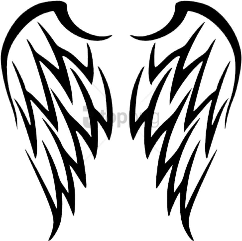 Free Png Download Tribal Angel Wings Tattoo Png Images - Tribal Angel Wings Tattoo (850x845)