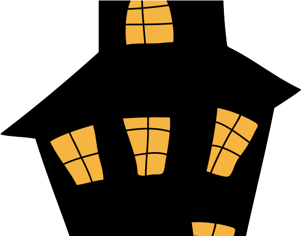 Fence Clipart Haunted House - Clip Art Spooky House (640x480)