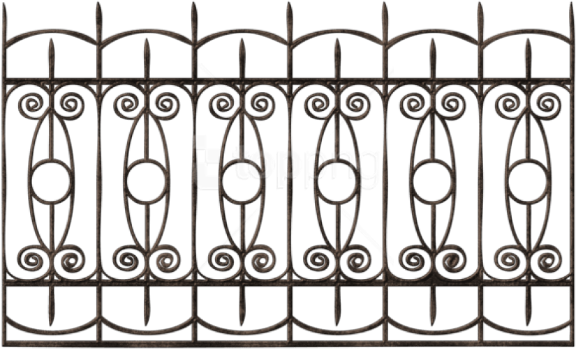 Free Png Download Transparent Ornamental Iron Fence - Ornamental Fence Png (850x519)