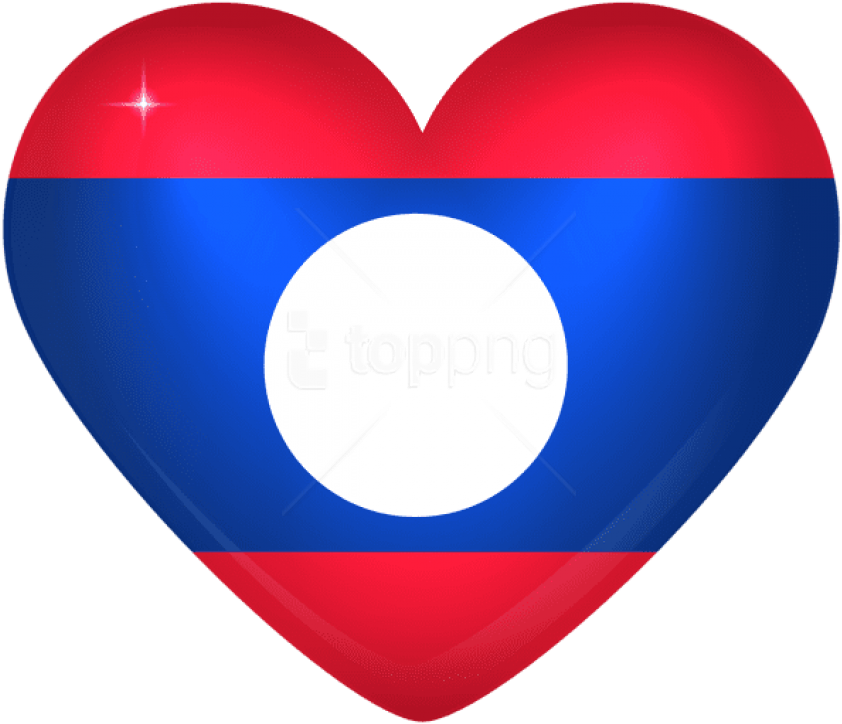 Free Png Download Laos Large Heart Flag Clipart Png - Circle (850x731)