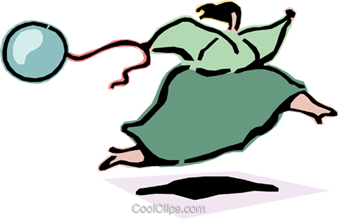 Woman Running With Balloon Royalty Free Vector Clip - Woman Running With Balloon Royalty Free Vector Clip (480x311)