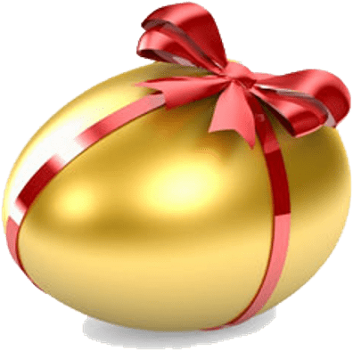 Gold Easter Egg With Ribbon - Gold Easter Egg Png (400x400)