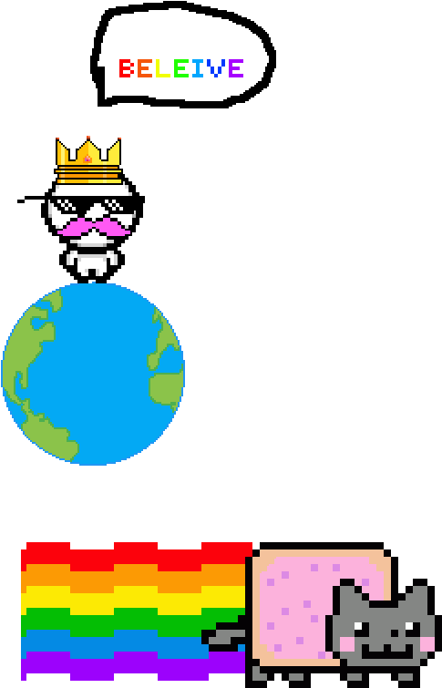 Im On Top Of The World Aa - Mlg Nyan Cat Png (1000x1000)