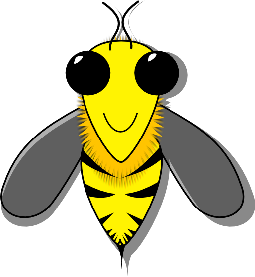 Honey Bee With Shades Cartoon (512x565)