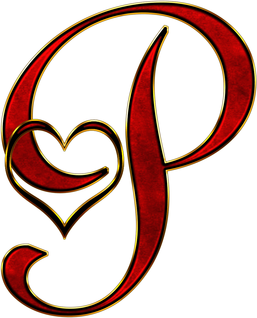 Valentine Capital Letter P Transparent Png Stickpng - Love P Images Download (1107x1280)