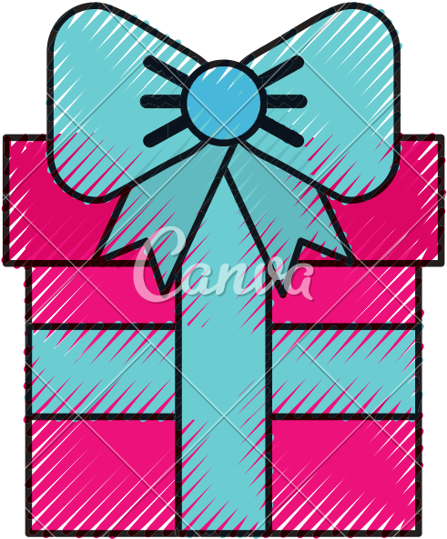 Scribble Cute Fuchsia Gift Cartoon - Cute Gift Cartoon (800x800)