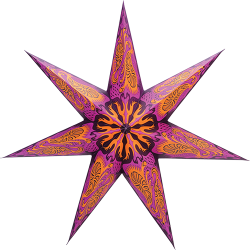 24" 7-point Fuchsia Fantasy Paper Lantern - Capella Hotel Group Logo (500x500)