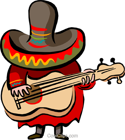 Music Royalty Free Vector Clip Art Illustration - Mexican Music (427x480)