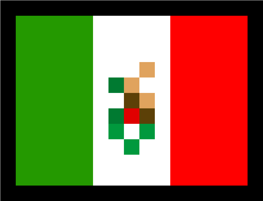 Mexican Flag Transparent Transparent Background - Mexican Flag Pixel Art (950x750)