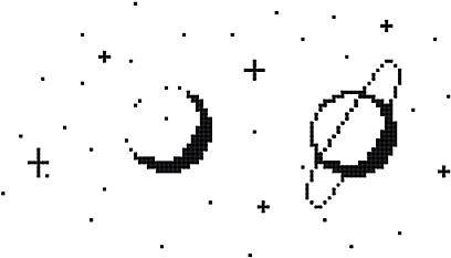 Transparent Galaxy Tumblr - Pixel Moon And Stars (499x280)
