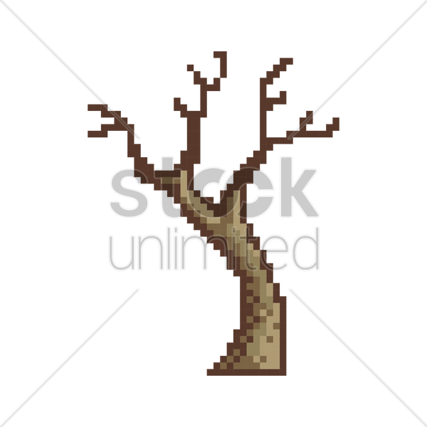 Bare Tree Vector Image Stockunlimited Graphic - Pixel Art Tree Branch (600x600)