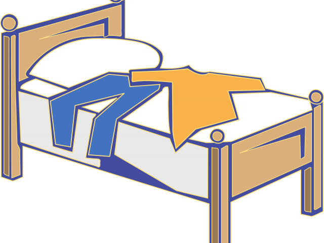 Bedroom Clipart Bed Pillow - Clothes On Bed Clipart (640x480)