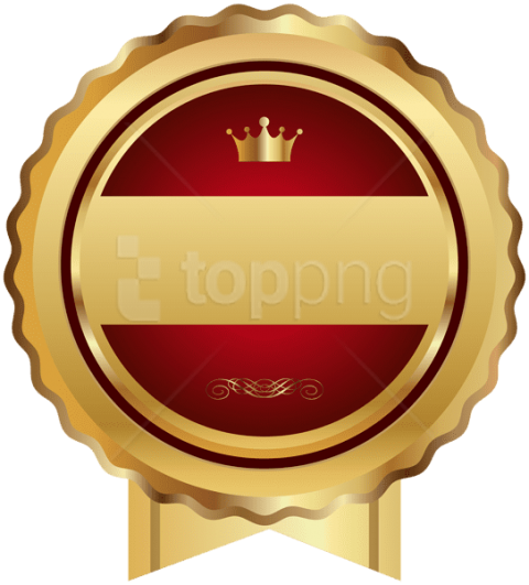 Free Png Download Red Gold Seal Badge Clipart Png Photo - Gold Badge Transparent Png (480x531)