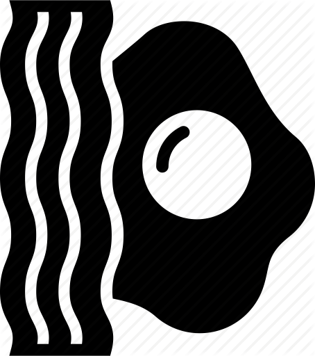 Bacon Clipart Break Fast - Bacon And Eggs Icon (454x512)