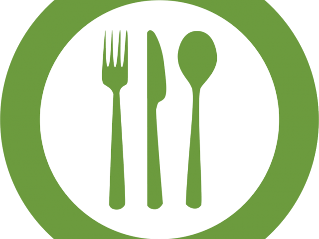 Spoon Clipart Pork - Plate And Cutlery (640x480)