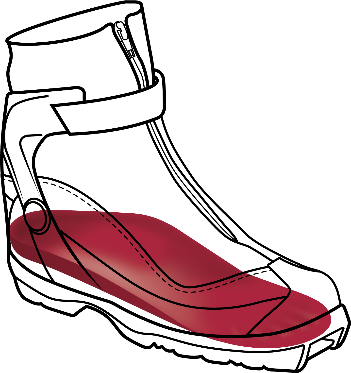 Cross Country Skating Boot Black Outline - Cross Country Skating Boot Black Outline (1879x1763)