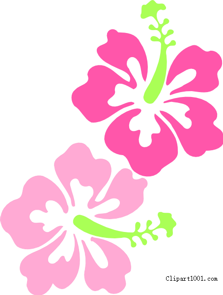 ← Colorful Hawaiian Flower Clipart - Hibiscus Clip Art Transparent Background (454x599)