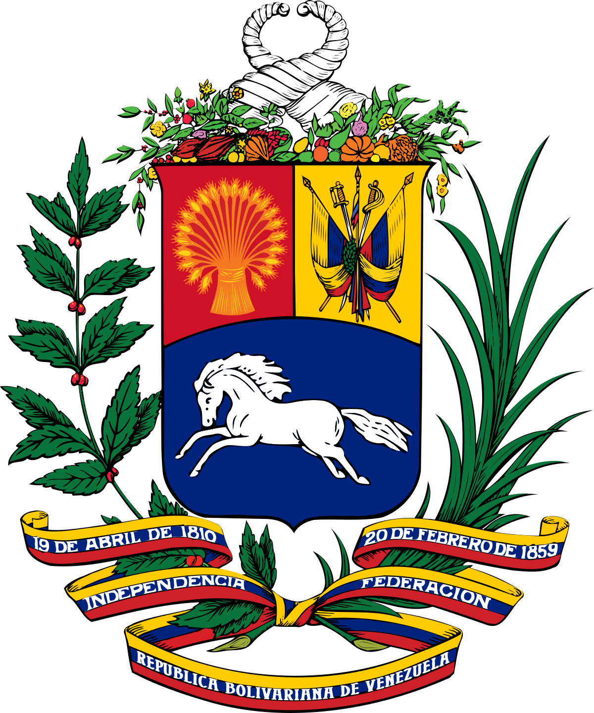 Constitution Of Venezuela - Venezuela Emblem (1200x1440)