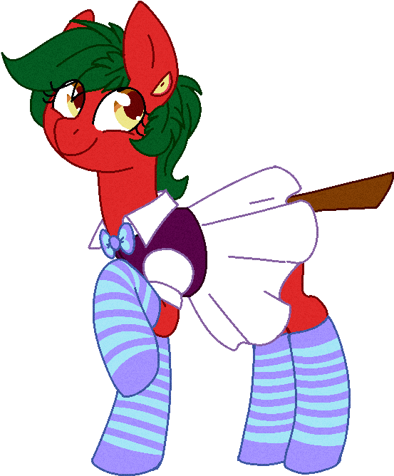 Apple, Apple Wife, Bowtie, Clothes, Dress, Ear Piercing, - Cartoon (611x746)