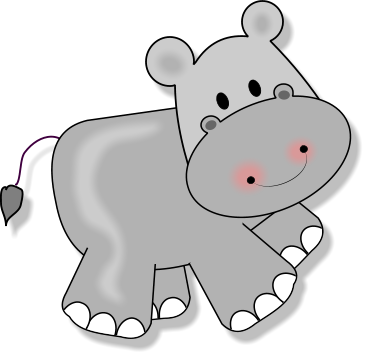 Clip Art Clipart - Hipopotamo Caricatura Png (367x357)