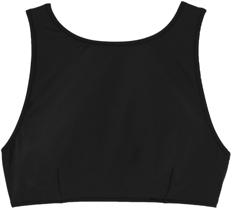 Palm Polyvore - Black Singlet Crop Top (1024x1024)