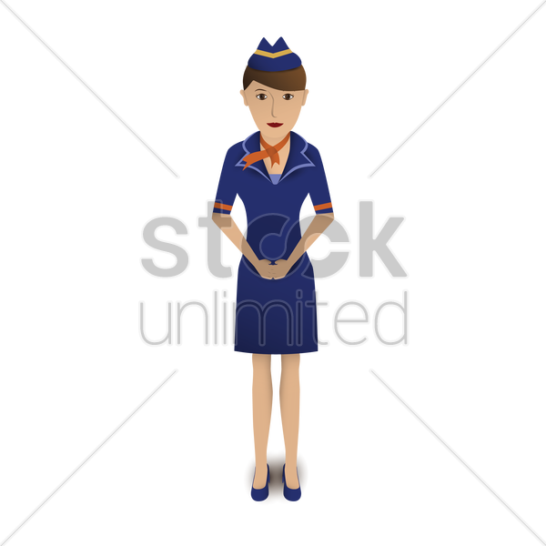Air Hostess Standing Vector Image Stockunlimited Graphic - Air Hostess Welcome Cartoon (600x600)